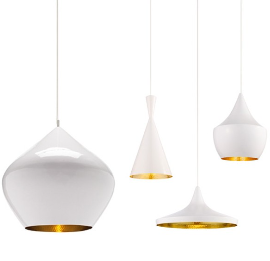 Люстра подвесная Е27 дизайн TomDixon White/Gold d=240mm