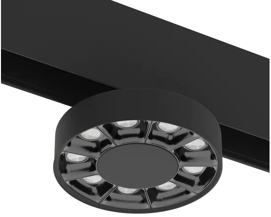 Светильник RONDO MAGNETIC S20 48V 10W 36° CRI90 OSRAM 3000K | Черный корпус Ø95х135 mm