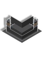 Угловой соединитель потолок-стена для встраиваемого шинопровода S15 | Черный