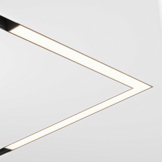 Светильник LINER MAGNETIC S20 Угловой 48V 24W 120° 4000K CRI90 OSRAM | Черный корпус L300х310mm