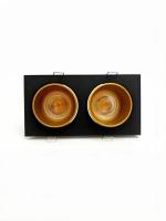 Светильник встраиваемый CITY DLW 2xMR16 BLACK/GOLD | 170x90 (150x75)xH45mm Electroplating