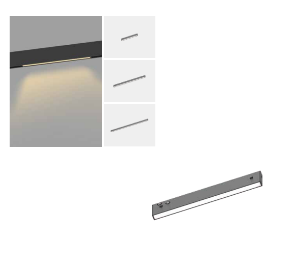 Светильник LINER MAGNETIC S10 48V 30W 120° 3000/4000/6000K CRI90 OSRAM | Черный корпус L600mm