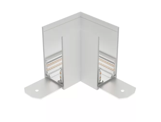 Соединитель алюминиевый угол 90° для накладных трек-систем S20 100x100x54mm, Белый