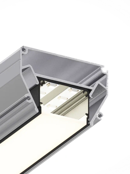 Матовый белый экран светорассеиватель для профиля световая линия LINER BLACK 34x19мм