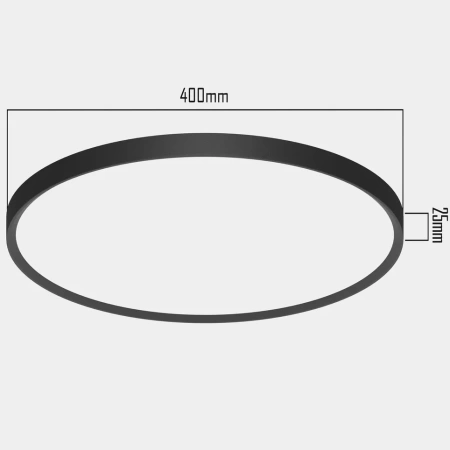 Светильник накладной RONDO 38W D400х25mm 4000K | Black