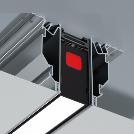 Трек белый MAGNETIC S25 220V шинопровод 2x контактный, White 1000х32х57mm 