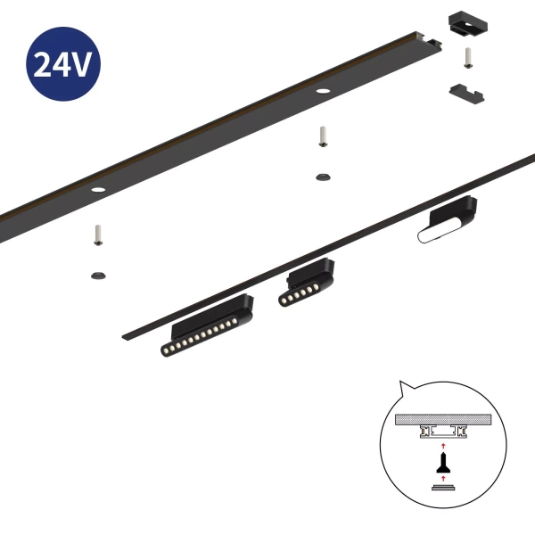 Трековый магнитный св-к TUBE MAGNETIC H4 24V 28W 360° 3000К/4000K/6000К OSRAM | Black Ø22х2000mm