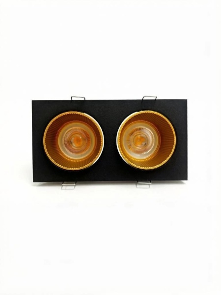 Светильник встраиваемый CITY DLW 2xMR16 BLACK/GOLD | 170x90 (150x75)xH45mm Electroplating