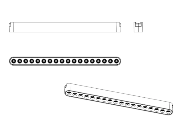 Трековый магнитный св-к LINER BLACK MASK  MAGNETIC H4 24V 18W 24° 3000К/4000K/6000К OSRAM | Black