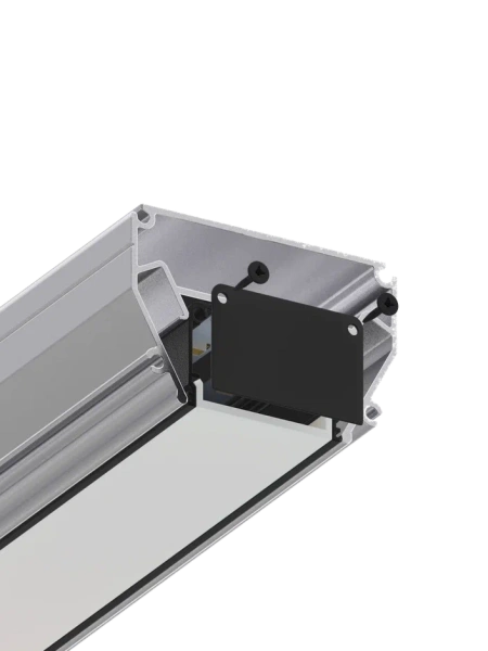 Матовый белый экран светорассеиватель для профиля световая линия LINER BLACK 34x19мм