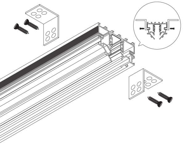 Угол монтажный вертикальный к шинопроводу S10