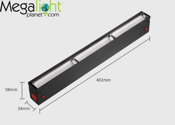 Св-к ML линейный Wall Washer MAGNETIC S39 SMART DIM 16W OSRAM CRI90 4000K, Black L270x34x58mm