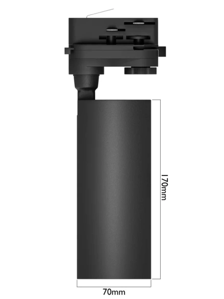 Трековый светильник CITY NEW 35W 3000/4000/6000К 36° 4TRA | Черный корпус 70x168mm