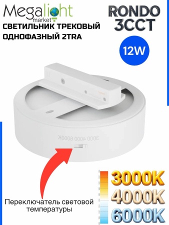 Светильник накладной RONDO 12W D113x30mm 3000К/4000K/6000К White