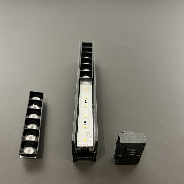 Светильник серии LINER S25 Black mask 10W SMART DIM CRI90 OSRAM ССТ TRIX 3000-6000K, Black 200x24x34