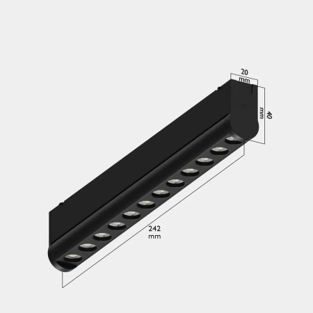 Светильник BLACK BOOK MAGNETIC S25 48V 12W 36° 3000K CRI90 OSRAM | Черный корпус L242mm