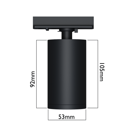 Трековый светильник серии COLT MR16 GU10 2TRA BLACK | 53x92mm