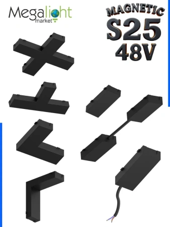 Угловой соединитель для шинопровода S25 2TRA | Black 60х60х10.5mm