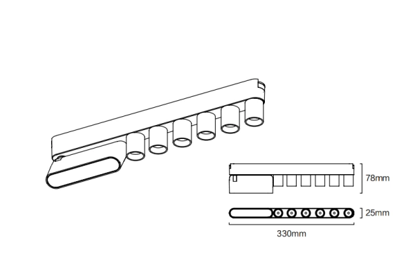 Трековый магнитный св-к LEGO MAGNETIC H4 24V 6W+12W 110/°24° 3000К/4000K/6000К OSRAM |  Black 