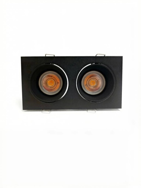 Светильник встраиваемый CITY DLW 2xMR16 BLACK | 170x90 (150x75)xH45mm Electroplating