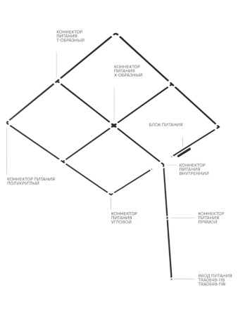 Х- соединитель потолок-потолок для шинопровода H5 White