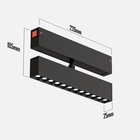 Светильник серии SPOT S25 Black mask 12W 12x1W SMART DIM CRI90 CREE ССТ TRIX 3000-6000К White