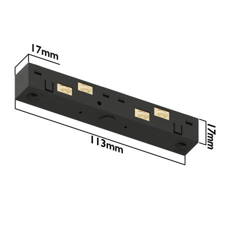 Коннектор прямой с кнопочным фиксатором для шинопровода S20 4TRA 48V 113mm, Чёрный