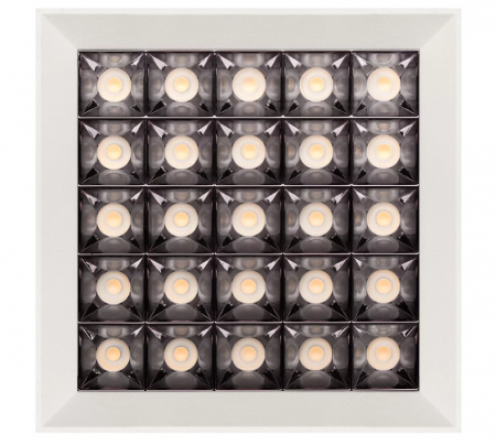 Св-к накладной WINDOWS 50W 25x2W OSRAM CRI90, DW 4000K, KEGU драйвер, White 119х119х78 mm