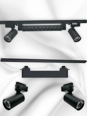 Трековый светильник CITY NEW 12W 3000/4000/6000К 36° 2TRA | Черный корпус 50х90