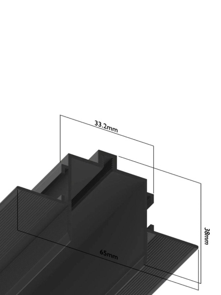 Профиль под ГКЛ для MAGNETIC H5 48V 2TRA BLACK 2000x65x38mm