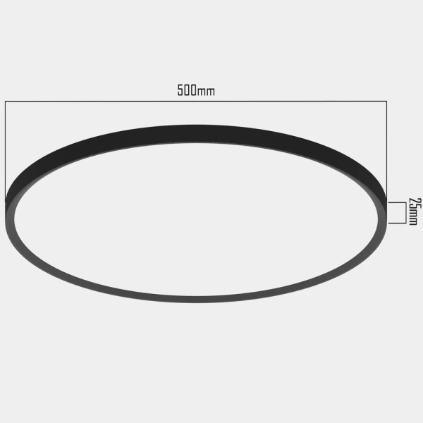 Светильник накладной RONDO 48W D500х25mm 4000K | Black