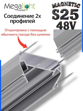 Профиль для натяжных потолков MAGNETIC S25 1500mm