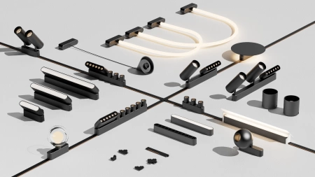 Трековый магнитный св-к SPOT  MAGNETIC H4 24V 12W 24° 3000К/4000K/6000К OSRAM | Black Ø43х110mm