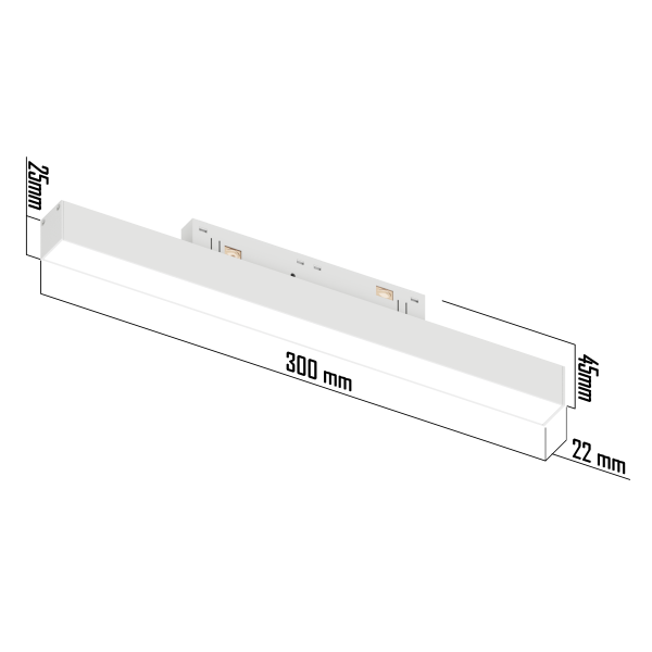 Светильник LINER MAGNETIC S20 48V 12W 120° 3000/4000/6000K CRI90 OSRAM | Белый корпус L300mm