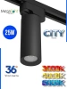 Светильник CITY NEW 25W 3ССТ 3000/4000/6000К CRI85 36° Черный 2TRA однофазный 220V 60x145mm