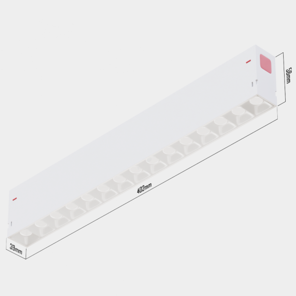 Светильник LINER S39 SMART DIM 30W 15х2W OSRAM 36° CRI90 TRIX 3000-6000К | White L402x34x58mm 220V