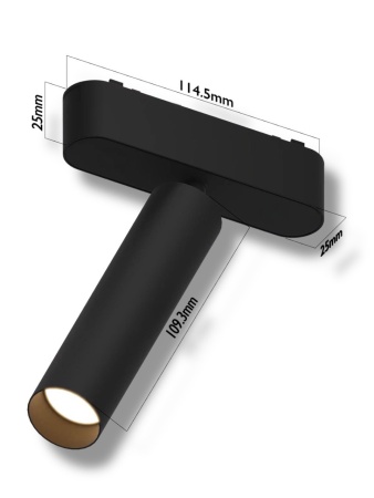 Светильник SPOT MAGNETIC H5 48V 7W 36° CRI90 Bridgelux 2400-6000K | Black D30х109mm