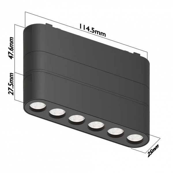 Cветильник BLACK BOOK MAGNETIC Н5 48V 6W 36° 4000K OSRAM | White 115х25х75mm