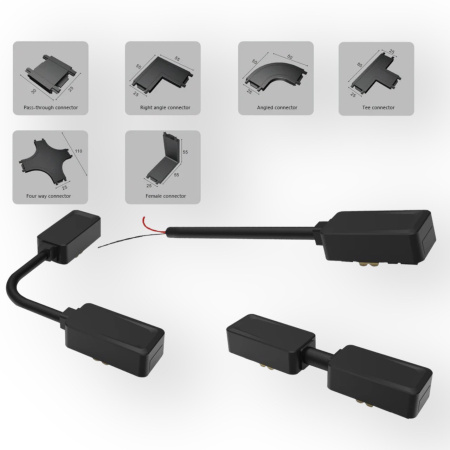 Х- соединитель потолок-потолок для шинопровода H5 Black