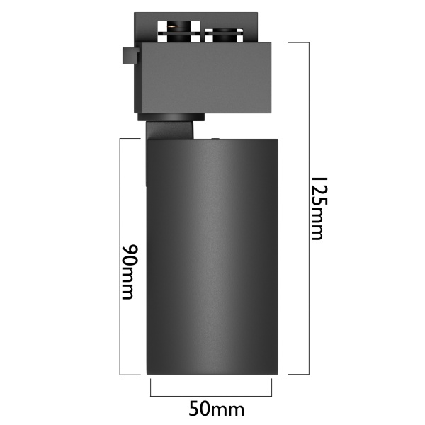 Светильник CITY NEW 12W 3ССТ 3000/4000/6000К CRI85 36° Черный 2TRA однофазный 220V 50x90mm