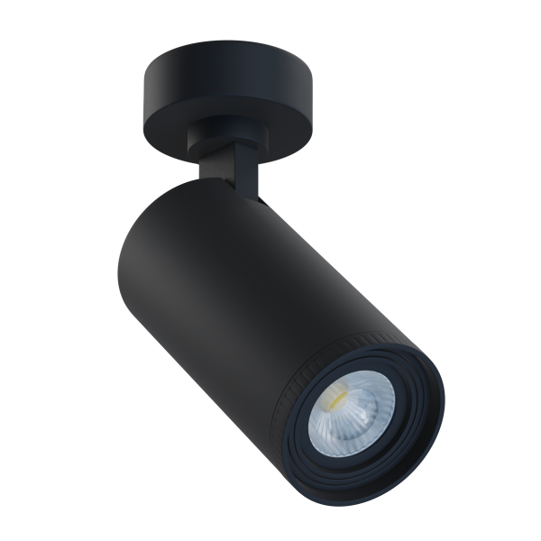 Накладной светодиодный светильник CITY ZOOM 30W 3000K CRI85 Угол света 10°- 60° BLACK Ø80x155mm