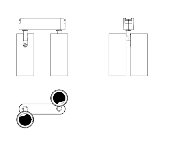 Трековый магнитный св-к SPOT  MAGNETIC H4 24V 12Wх2 24° 3000К/4000K/6000К OSRAM | Black  Ø43х110mm