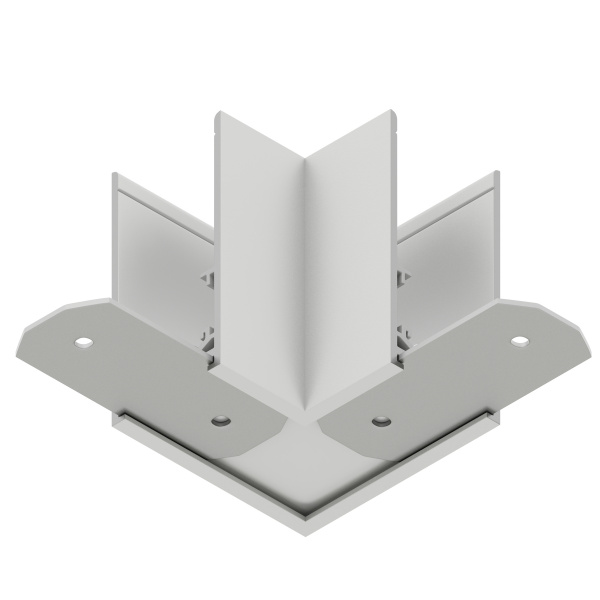 Соединитель алюминиевый угол 90° для накладных трек-систем S20 100x100x54mm, Белый