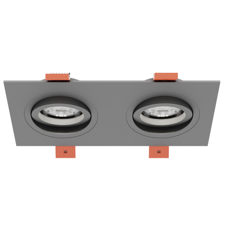 Светильник встраиваемый CITY DL X2 MR16 ALU CHROME | 172х92(75)x25mm