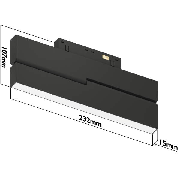 Светильник SPOT BLACK BOOK MAGNETIC S15 48V 12W 110° CRI90 OSRAM 3000-6000K TRIX | Черный корпус L23