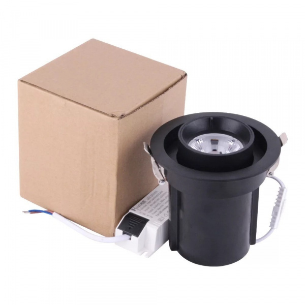 Светильник COLT 12W 4000К 36° | SPOT поворотно-выдвижной | BLACK Ø89mm