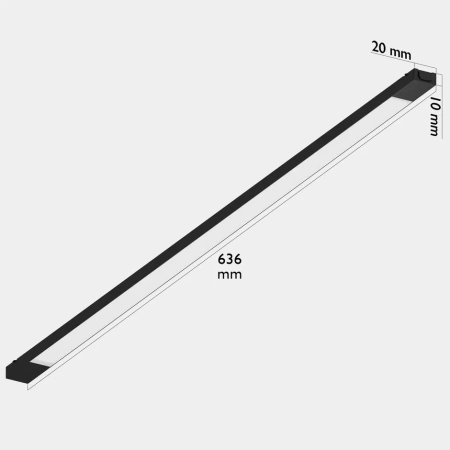Светильник LINER MAGNETIC S25 48V 20W 120° 4000K CRI90 OSRAM | Черный корпус L636mm
