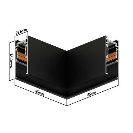 Угловой внутренний соединитель для шинопровода S15 | Черный