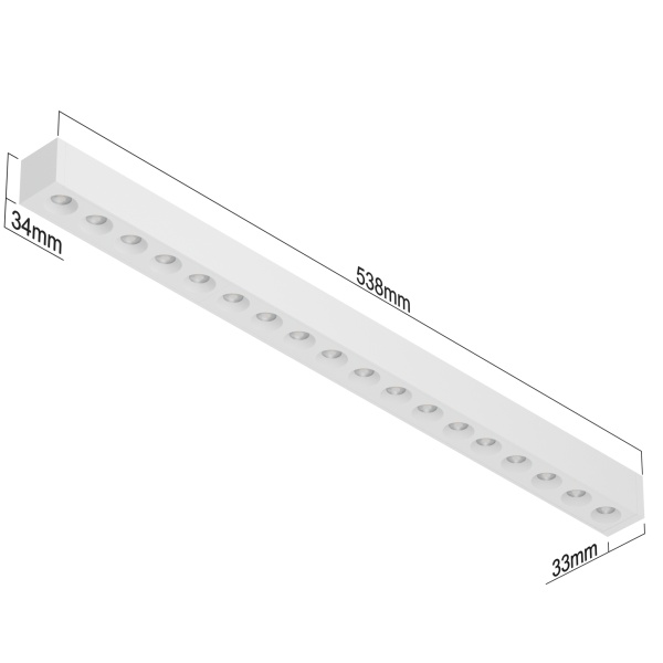 Светильник LINER M33 40W 4000K  CRI90 36° Белый корпус 534x34x33mm | 220V