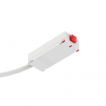 Коннектор для трековой системы S25 220V 2x контактный White 25x45x20mm (провод L400mm) EAC19329